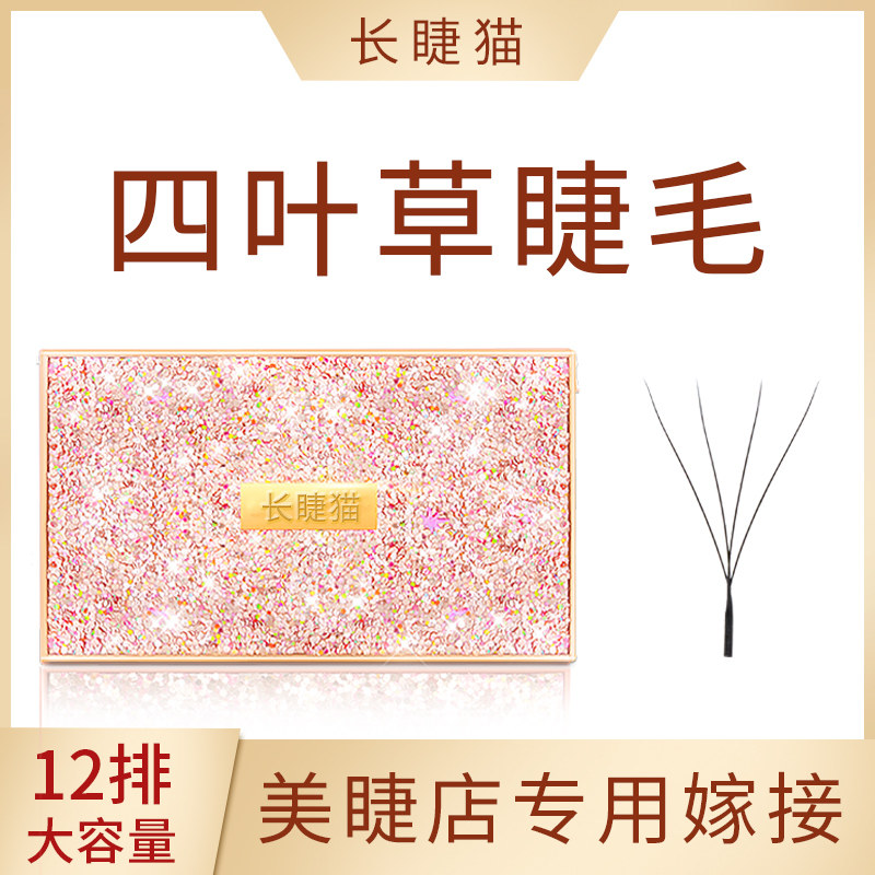 长睫猫四叶草睫毛4D开花不散根