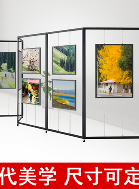 折叠书画展板画展展示架摄影展户外展览立式落地式八棱柱屏风展架