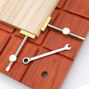 木工桌面卡榫虎钳黄铜挡板压料器工作台夹持工具木工桌限位器