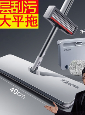 大卫P12平板拖把家用大号懒人免手洗一拖净2026新款除尘拖地神器