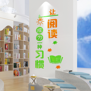 创意辅导班级文化墙贴纸图书角布置装饰家庭阅读区小学教室书店