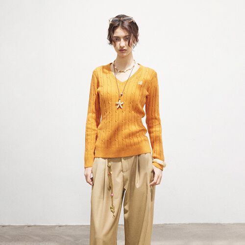 BESOBERV领麻花毛衣女秋韩系