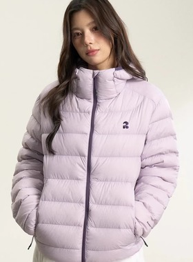 官方BESOBER原创 紫色撞色新国标90白鸭绒连帽排骨羽绒服内胆外套