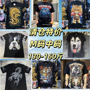 泰国亏本断码中号夜光纯棉短袖T恤男上衣大码宽松