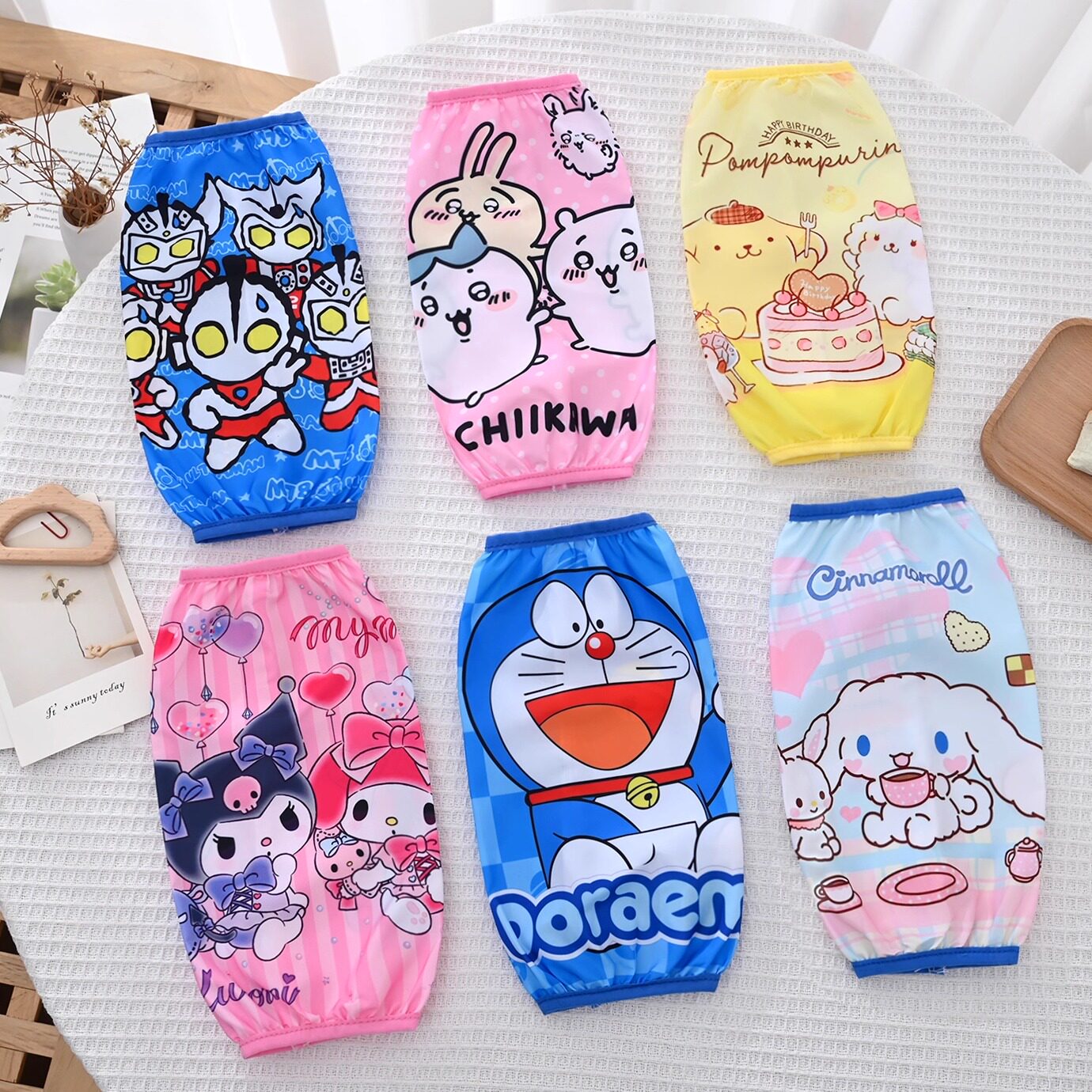 卡通防水儿童袖套男童女童学生羽绒服防脏护袖长款可爱宝宝套袖