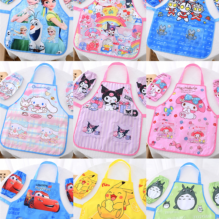 可爱卡通儿童围裙画画衣防水罩衣