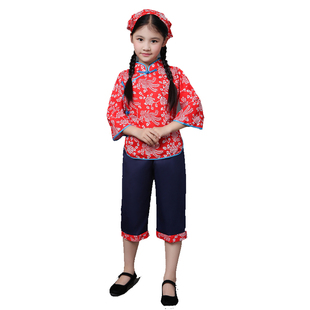 儿童丰收农民忙种草帽百姓村姑小学幼儿园劳动秋收运动会表演服装