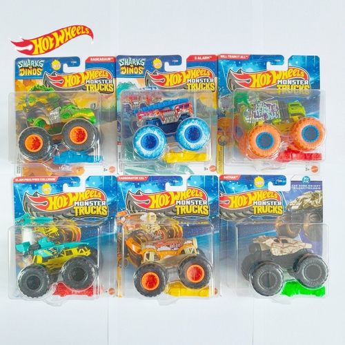 风火轮狂野大脚车系列合金汽车冲撞赛车男孩玩具模型透明轮FYJ44