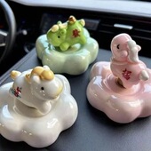 马上有钱景德镇同款 陶瓷小马转转乐桌面车载茶宠ins迷你摆件