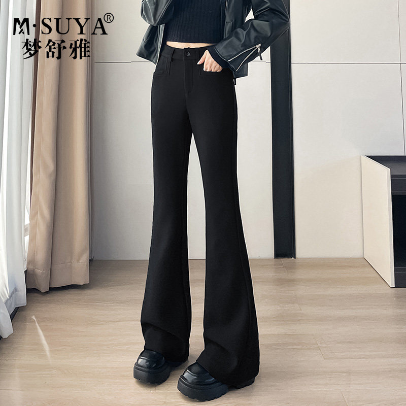 加绒加厚修身休闲气质微喇裤