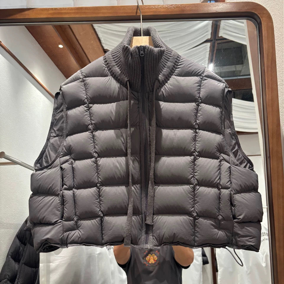 羽绒马甲女90白鸭绒时尚针织立领拼接无袖上衣短款小个子飘带坎肩,女装/女士精品,羽绒服,淘宝优惠券,粉丝福利购,淘宝优惠卷