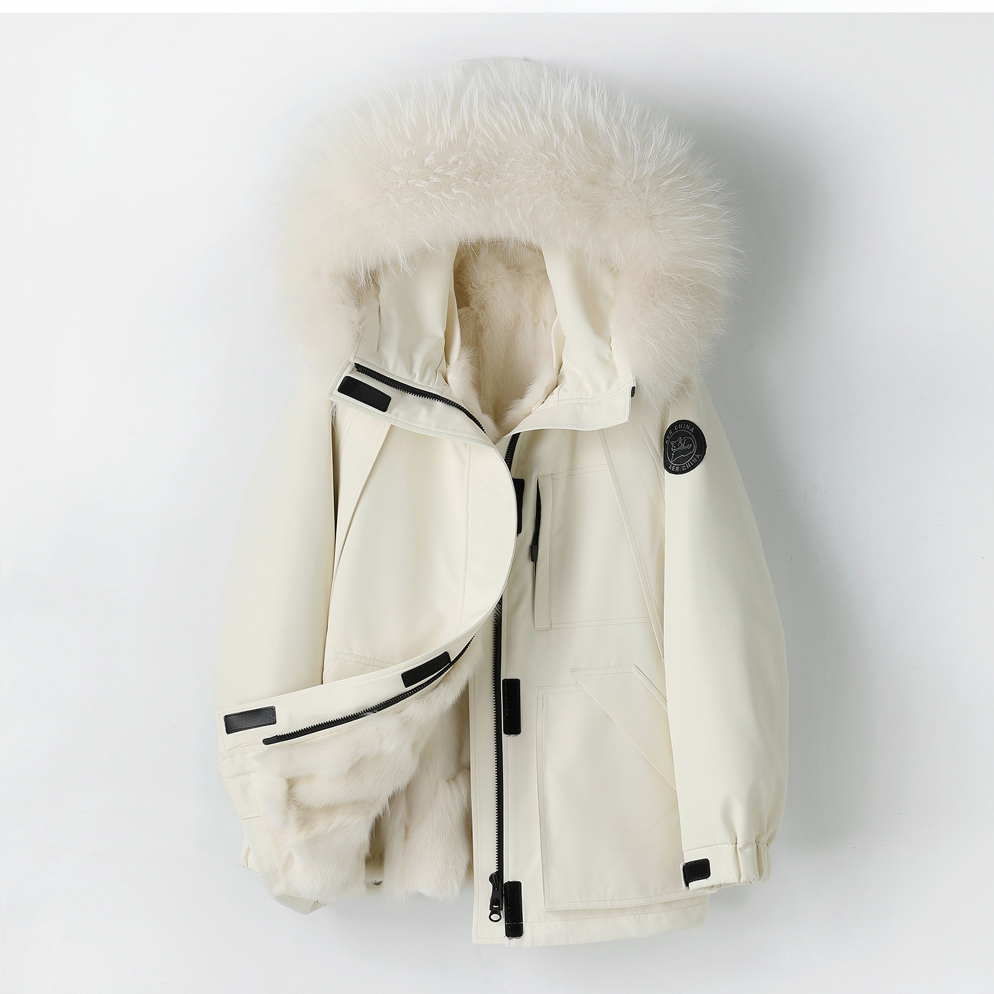 狐狸毛派克服女2025冬季新款皮草外套可脱卸内胆工装小个子超好看