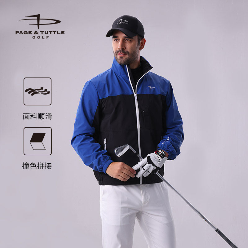 佩琦塔特高尔夫男装春夏连帽防风夹克拼色风衣运动球衣GOLF外套