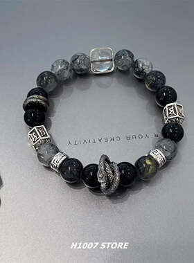 原创情侣款古风手作盘龙琉璃串珠手串男款手链女生新中式手腕饰品