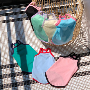 任发财撞色纯棉吊带透气好穿无毛猫衣服德文衣服斯芬克斯猫可爱