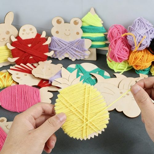 幼儿园生活区手工diy材料穿线板