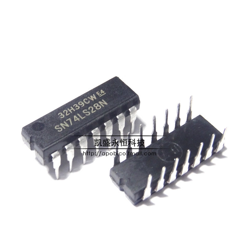 直插式 74LS28 HD74LS28P SN74LS28N DIP-14 四2输入正或非缓冲器