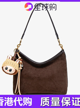 麂皮绒包包2025新款秋冬时尚磨砂水桶包女士通勤托特包单肩斜挎包