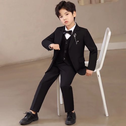 儿童西装套装帅气主持人英伦花童礼服婚礼男童西服男孩钢琴演出服