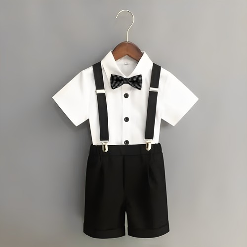 儿童礼服套装西服花童背带裤幼儿园毕业合唱表演服朗诵钢琴演出服