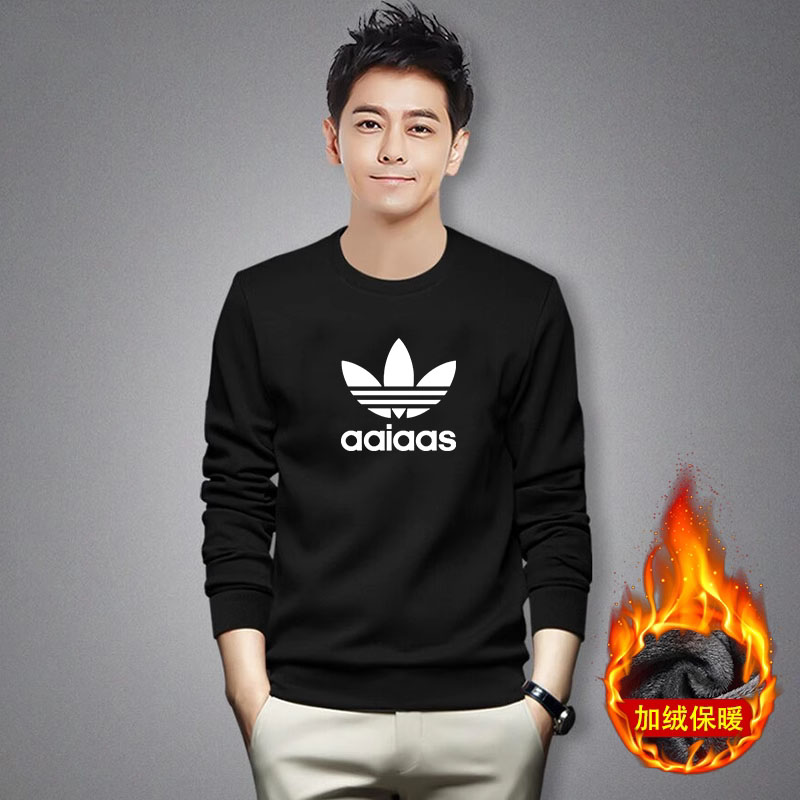 保暖卫衣加绒加厚大码圆领