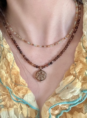 原创叠戴锁骨链复古项链