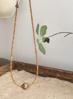 沙砾｜一加一shop原创手作捷克珠简约串珠项链复古叠戴锁骨链女