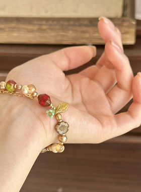 未尽之语｜一加一shop原创设计手作项链精致金色捷克珠手链中古感