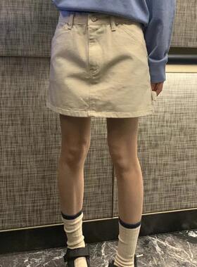 CC-LL韩国东大门代购 春季新款 高腰简约显瘦包臀裙百搭牛仔短裙