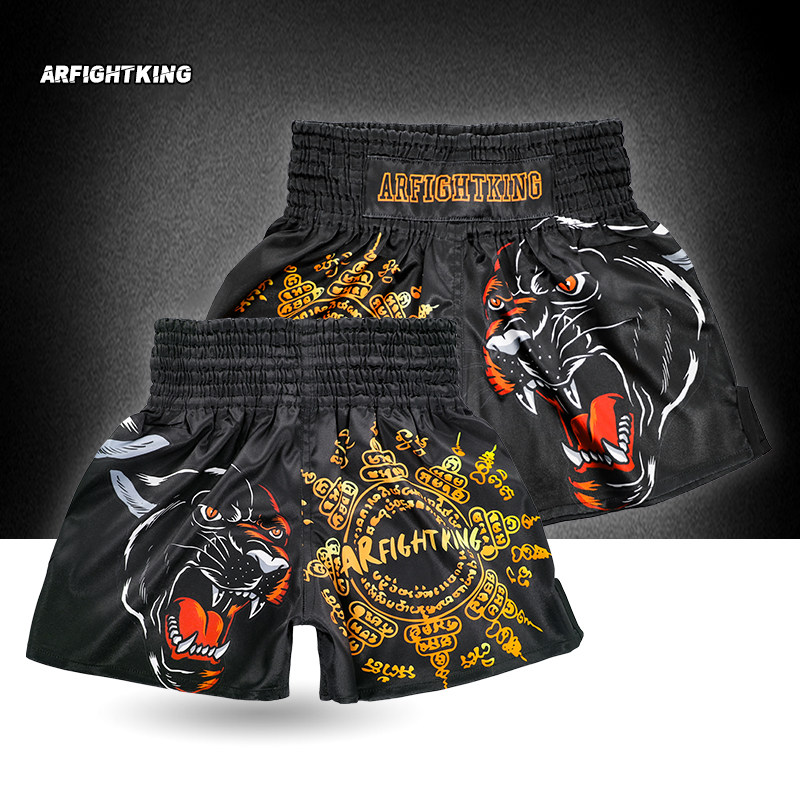 MMA搏击格斗黑豹短裤运动训练短裤男女UFC比赛弹力速干健身裤