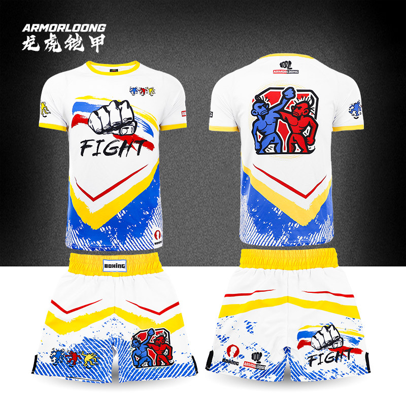 免费设计定制mma上衣T恤短裤儿童ufc泰拳服短袖拳击运动速干套装
