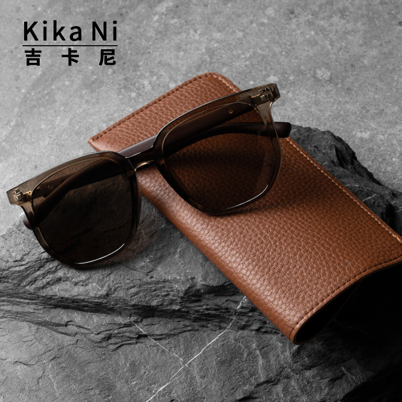 吉卡尼 手工眼镜收纳袋太阳墨镜收纳包男女式便携轻薄牛皮眼镜套