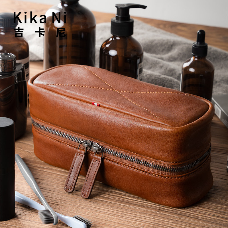 吉卡尼 皮质出差旅行洗漱包男士便携化妆包航空包真皮收纳包笔袋,家庭/个人清洁工具,洗漱包,淘宝优惠券,粉丝福利购,淘宝优惠卷