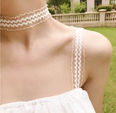 一字领内衣带肩带双肩宽钩文胸带可爱性感花边项圈 买2送1