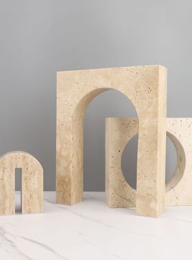 北欧极简创意拱门洞石摆件样板房电视柜茶几客厅家居装饰品摆件