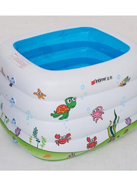盈泰游泳池YT-212A婴儿四环长方印花透明充气水池婴儿可新品