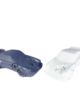 北欧现代样板房侵蚀结晶艺术小汽车雕塑模型摆件家居饰品