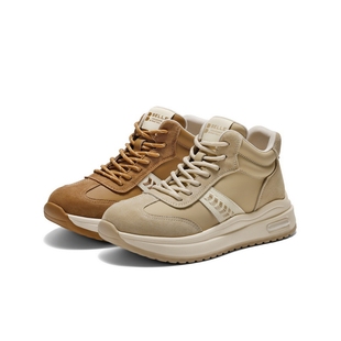 棉鞋 冬季 厚底雪地靴休闲短靴E5V1DDD5 复古高帮加绒阿甘鞋 百丽女鞋