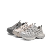 复古运动休闲鞋 百丽Belle厚底银灰色老爹鞋 女2024冬季 子B2346AM5