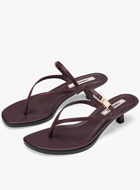 73hours女鞋太妃糖2025夏款细跟舒适度假人字拖夹脚拖鞋AAH39BT5