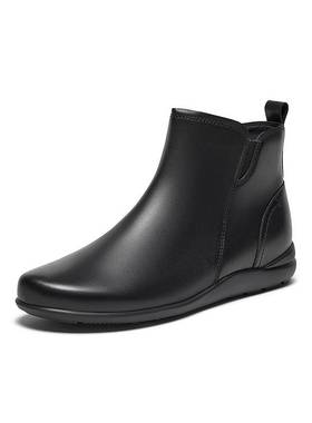 Bata时装靴女2024秋商场新款牛皮软底通勤百搭舒适短筒靴AWM47CD4