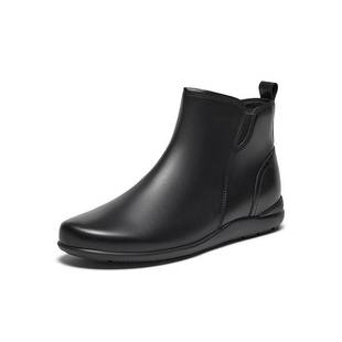 Bata时装 牛皮软底通勤百搭舒适短筒靴AWM47CD4 靴女2024秋商场新款