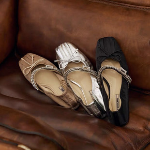 AAG89AQ5 方头银色玛丽珍芭蕾舞女单鞋 73hours女鞋 玻璃海2025春款