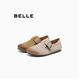 子厚底全包勃肯鞋 2025春季 新款 百丽女鞋 真皮一脚蹬单鞋 B2498AA5