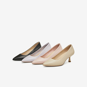 气质高跟鞋 女鞋 黑色浅口低跟单鞋 TATA他她法式 2025春新款 7QT13AQ5