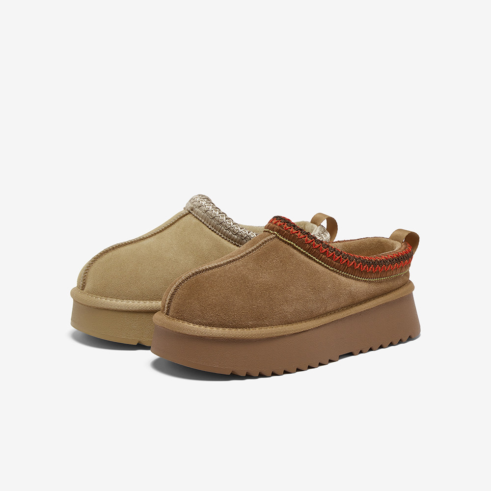 【牧归人】百思图25冬新款勃肯鞋雪地靴加绒厚底拖鞋棉鞋DK807DM5