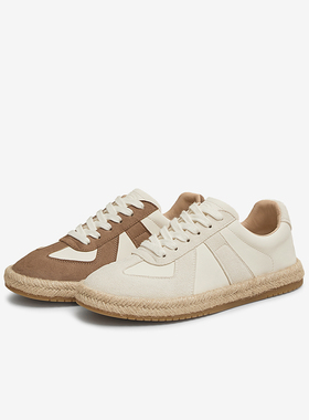 TATA他她复古休闲渔夫鞋女鞋时尚休闲白色板鞋2025春季新UMB01AM5