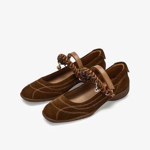 女休闲单鞋 73hours女鞋 运动厚底芭蕾玛丽珍鞋 新款 蒙布朗2025秋季