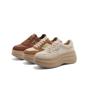 复古休闲鞋 百丽Belle女鞋 运动鞋 2025春季 B2338AM5 子厚底面包板鞋