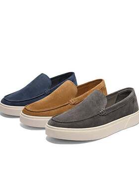 百丽男鞋休闲乐福鞋通勤新款舒适厚底一脚蹬懒人鞋子加绒A2055CM5